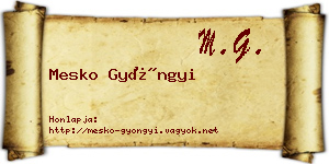 Mesko Gyöngyi névjegykártya